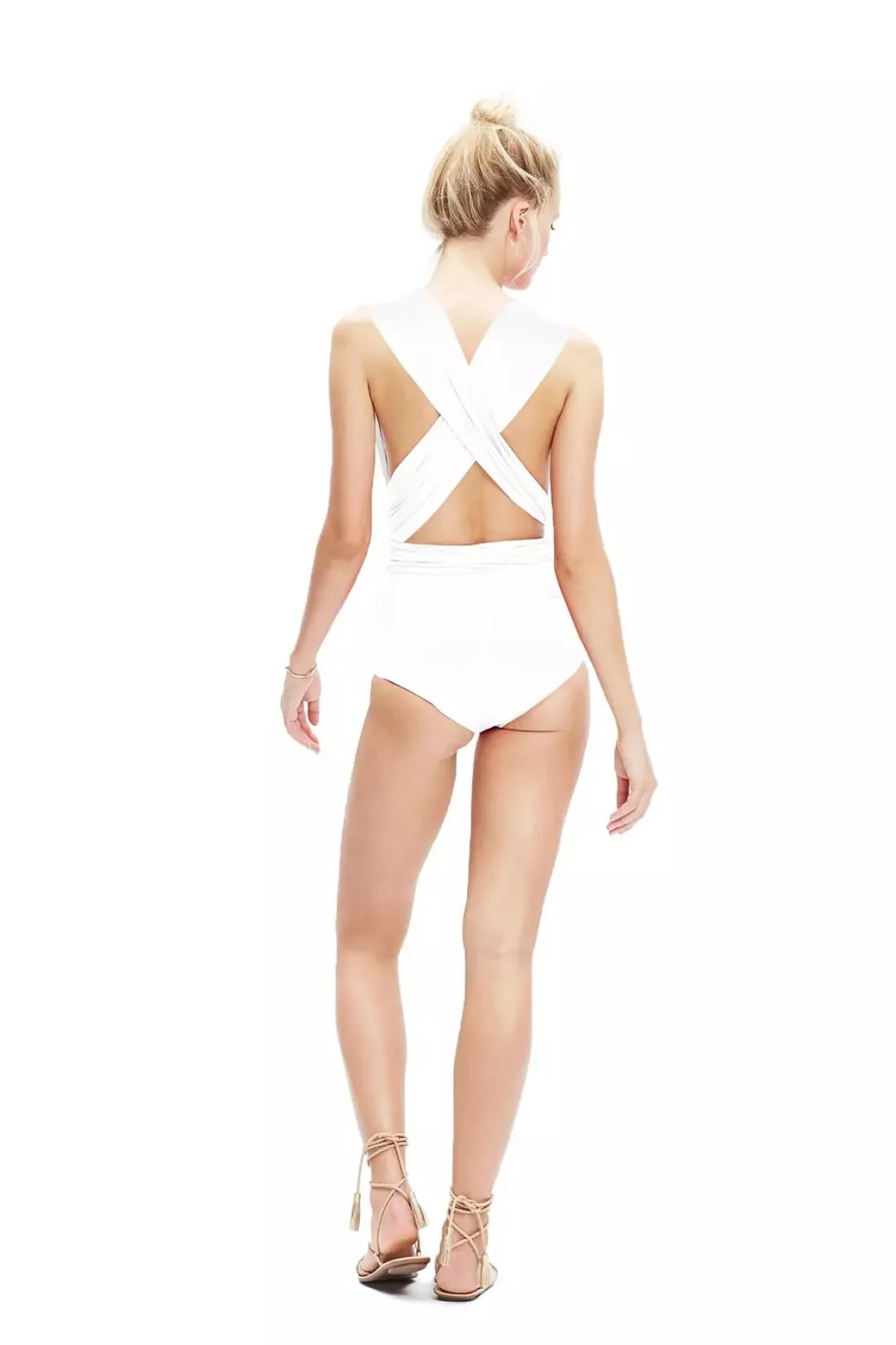 Badeanzug mit Wickeloberteil – Swimsuit Ivory Twobirds