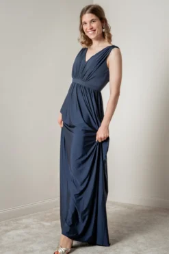Blaues Brautjungfernkleid mit Rückenausschnitt | Eliza & Ethan