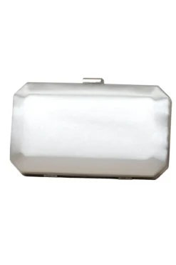 Box Clutch – Ebony Ivory Satin | The Perfect Bridal Company