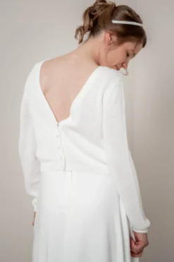 Braut Cardigan mit Perlenknöpfen