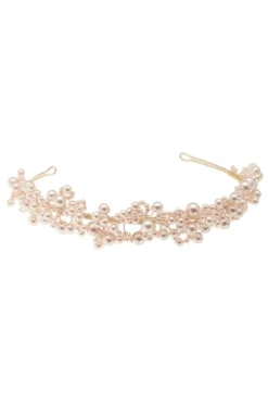Braut Diadem mit rosafarbenen Perlen