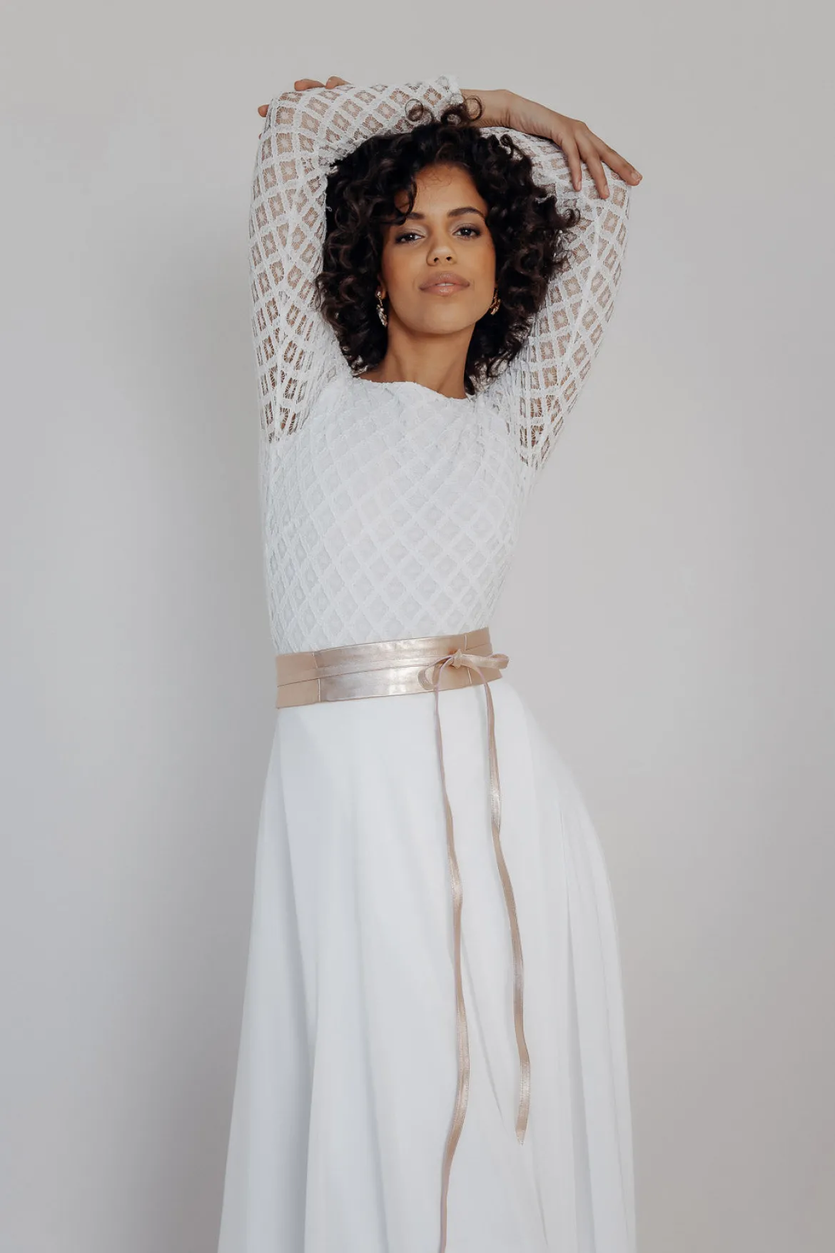 Brautgürtel Roségold, aus feinem Leder – Marielle noni