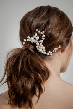 Braut Haarkamm mit großer Perlenverzierung