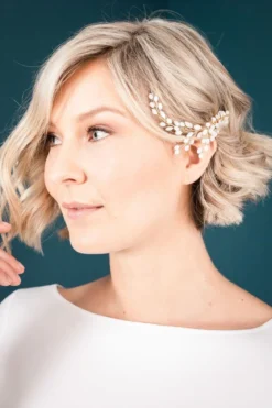 Braut Haarklammer, Haarschmuck mit Opalsteinen