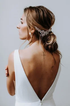 Braut Haarklammer, Haarschmuck mit Opalsteinen