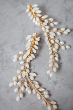 Braut Haarklammer, Haarschmuck mit Opalsteinen