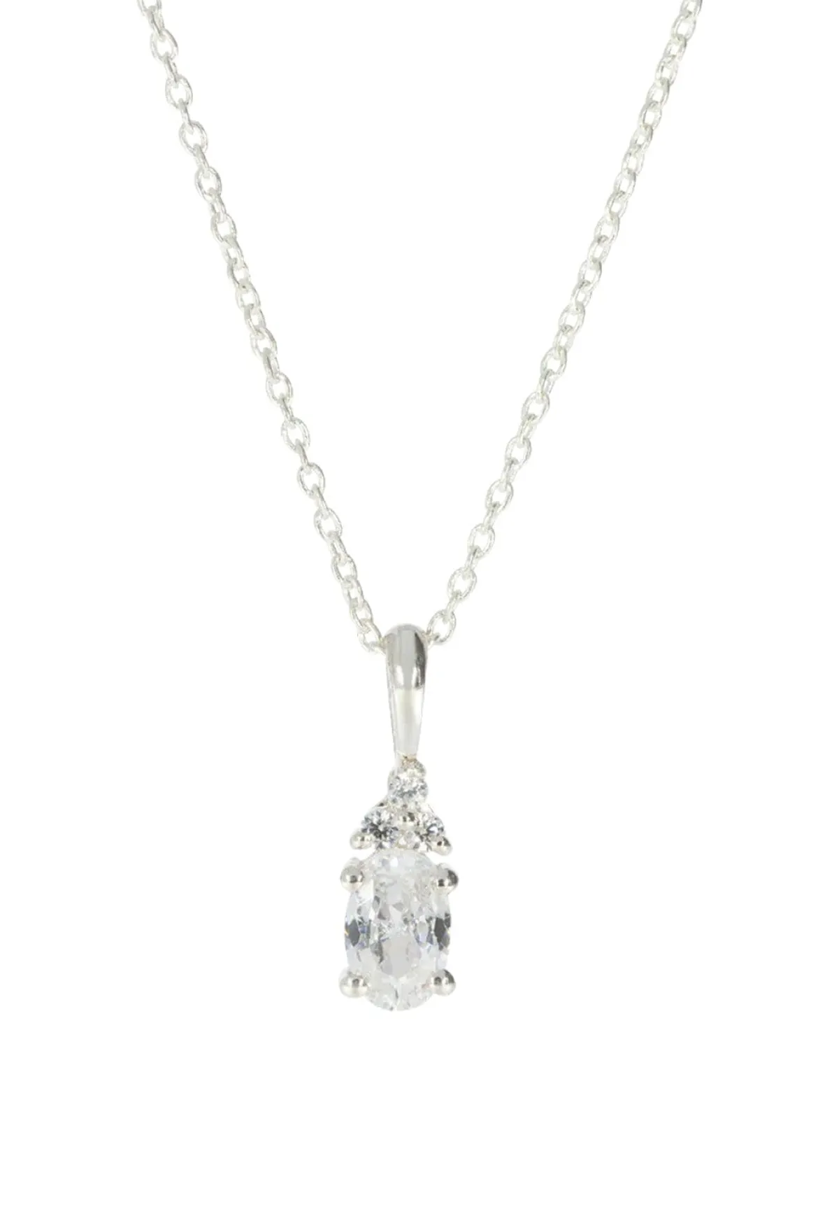Braut Halskette mit ovalem Kristall-Anhänger – Dazzling Beauty