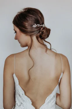 Braut Headpiece in Roségold mit Strass-Blättern
