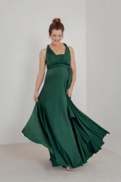 Brautjungfernkleid zum Wickeln – Ballgown Forest Green Twobirds
