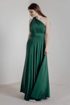 Brautjungfernkleid zum Wickeln – Ballgown Forest Green Twobirds