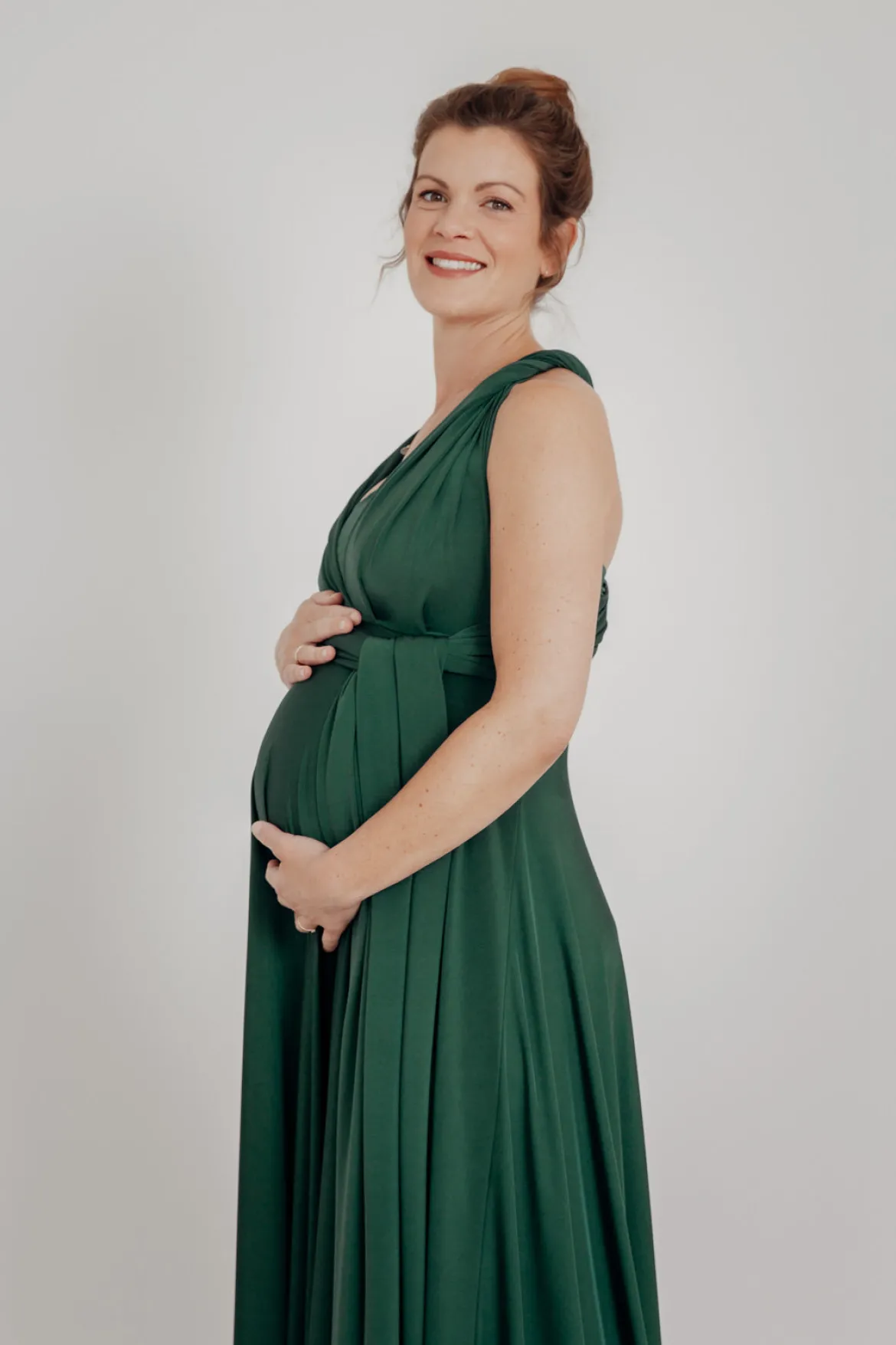 Brautjungfernkleid zum Wickeln – Ballgown Forest Green Twobirds