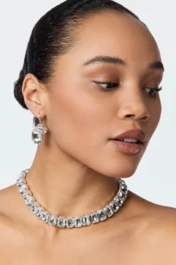 Braut Ohrringe mit Strass-Anhängern