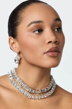Braut Ohrringe mit Strass-Anhängern