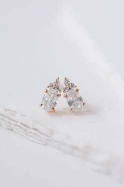 Braut Ohrstecker mit Zirkonia Kristallen - Dazzling Beauty