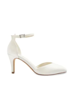 Braut Pumps mit funkelndem Riemen – Marielle Ivory Satin | G.Westerleigh