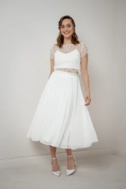 Braut Rock aus Chiffon in Midi-Länge – Mireya noni