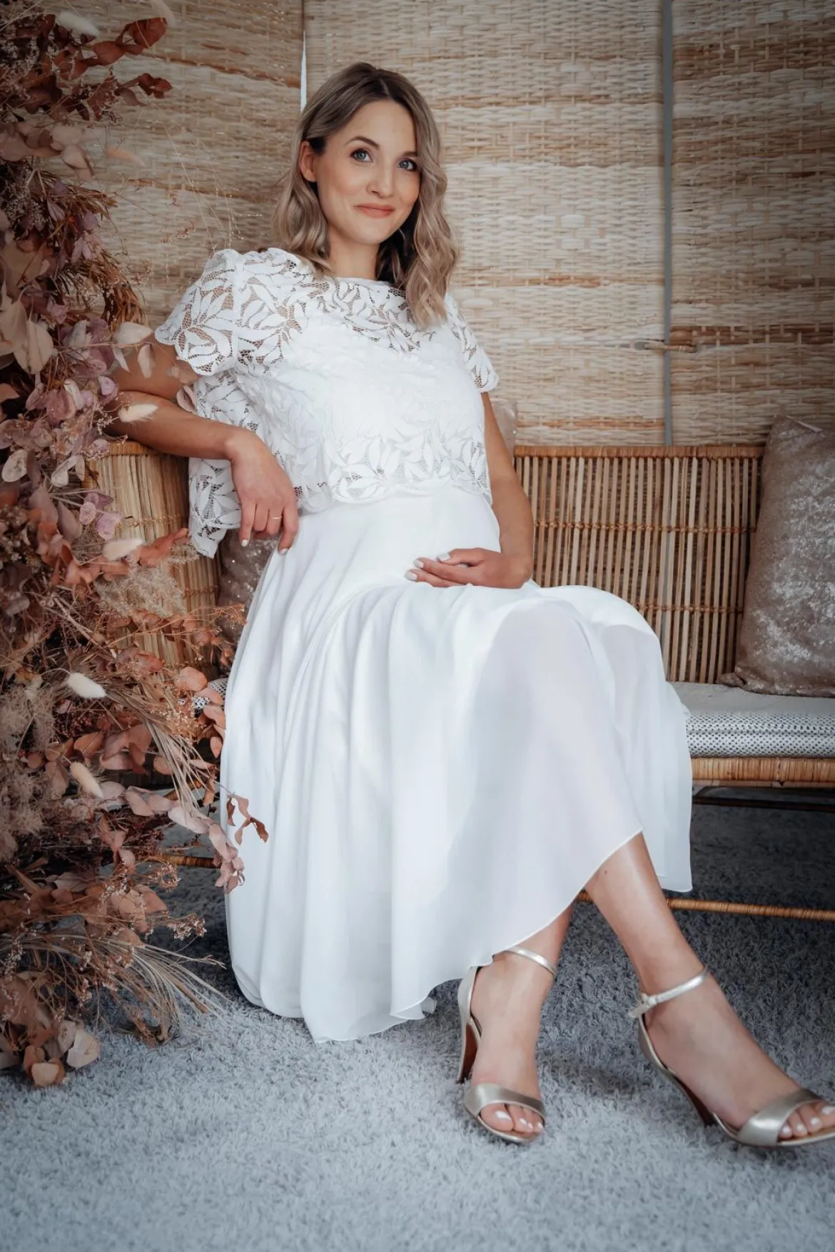 Braut Rock aus Chiffon in Midi-Länge – Mireya noni