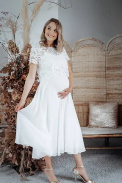 Braut Rock aus Chiffon in Midi-Länge – Mireya noni