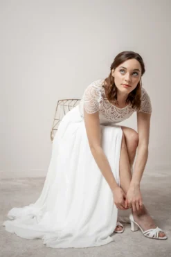 Braut Sandale aus Velours – Frankie | The Perfect Bridal Company