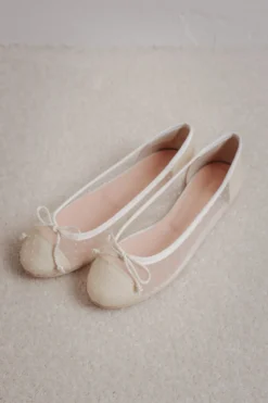 Brautschuh mit Tupfen - Marilyn Daphne Perla rund Pretty Ballerinas