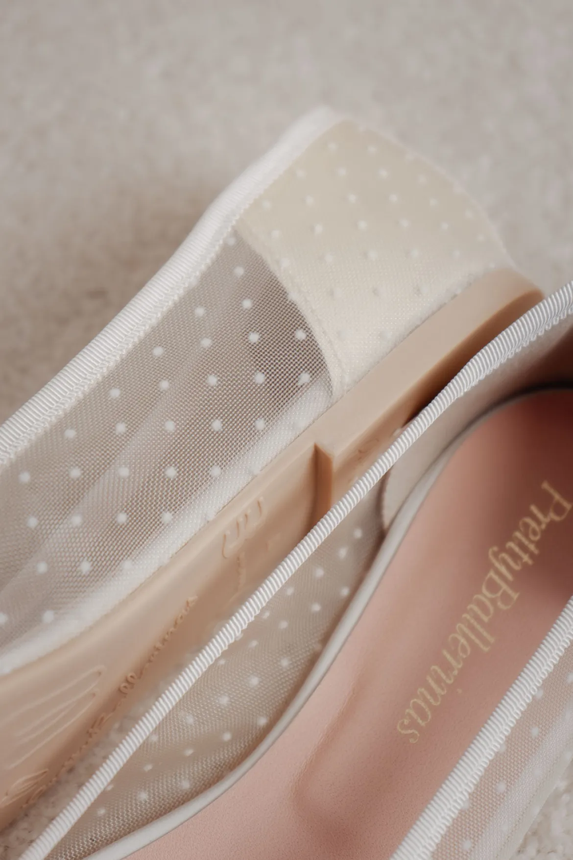 Brautschuh mit Tupfen - Marilyn Daphne Perla rund Pretty Ballerinas