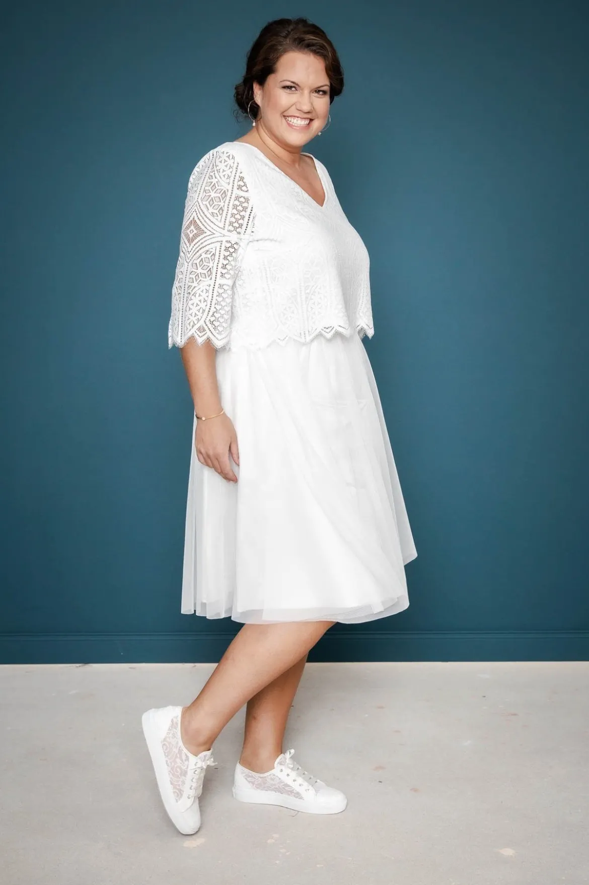 Braut Sneakers mit Spitze und Satinschnürsenkeln - Nelli Pearl Lace