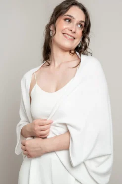 Braut Strickjacke aus Kaschmir mit weiten Ärmeln