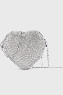Braut Tasche in Herzform – Midi Heart Bag Crystal Silver | Weat