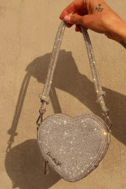 Braut Tasche in Herzform – Midi Heart Bag Crystal Silver | Weat
