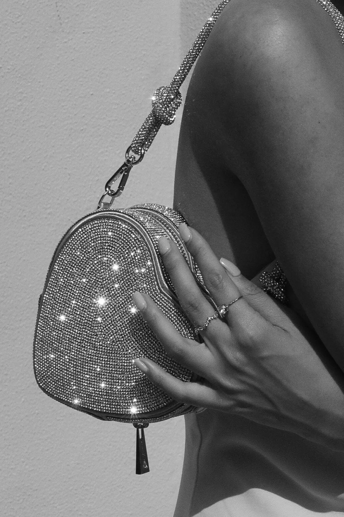 Braut Tasche in Herzform – Midi Heart Bag Crystal Silver | Weat