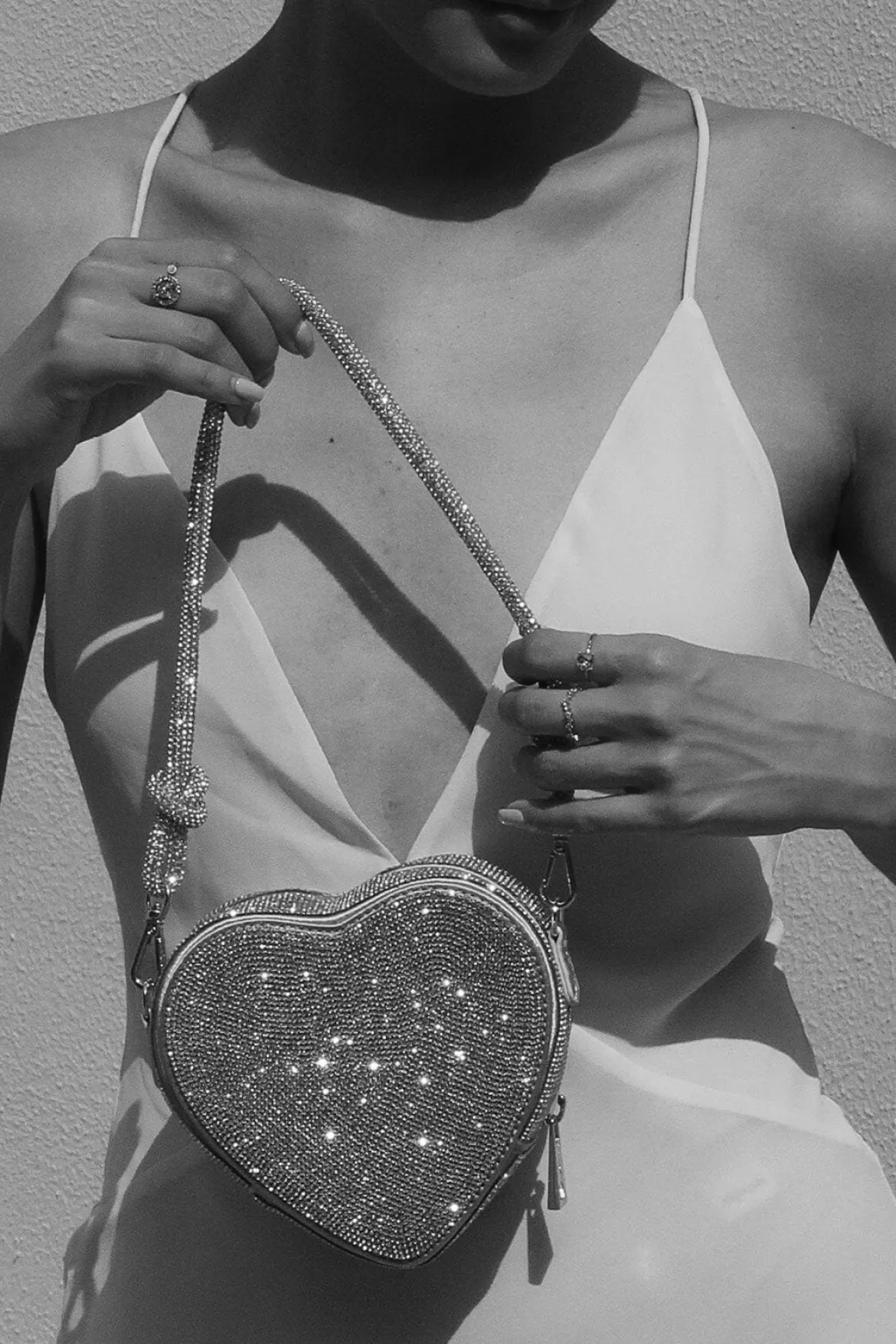 Braut Tasche in Herzform – Midi Heart Bag Crystal Silver | Weat