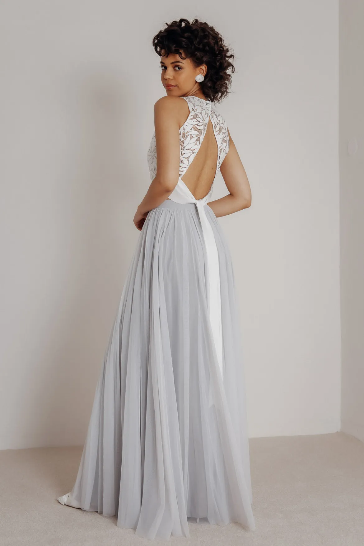 Braut Top mit Blätter-Muster und Rückenausschnitt – Emilia noni