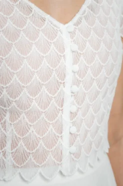 Braut Top mit Knöpfen – Fanie noni