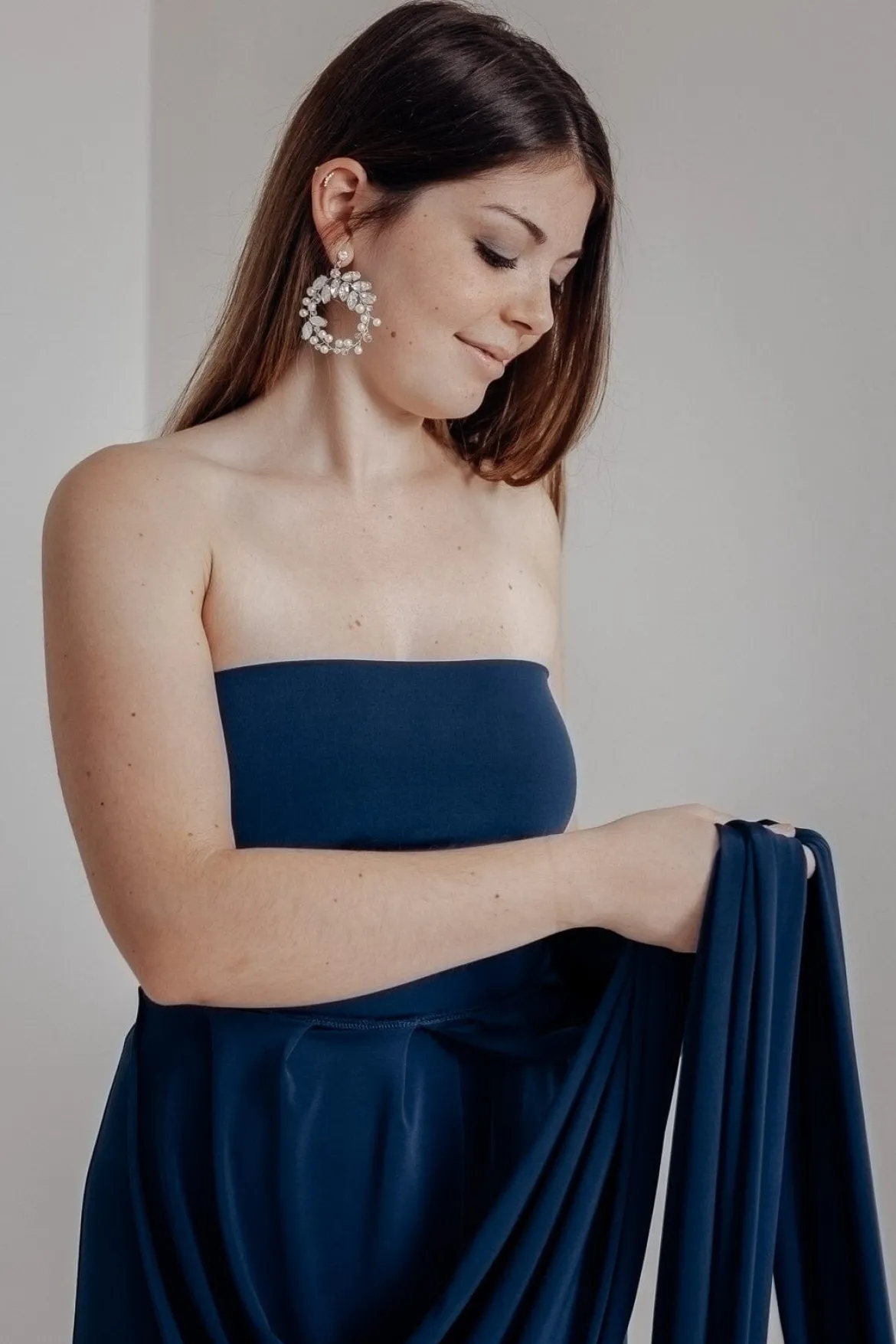 Dunkelblaues Unterziehtop – Long Jersey Bandeau Sapphire Twobirds