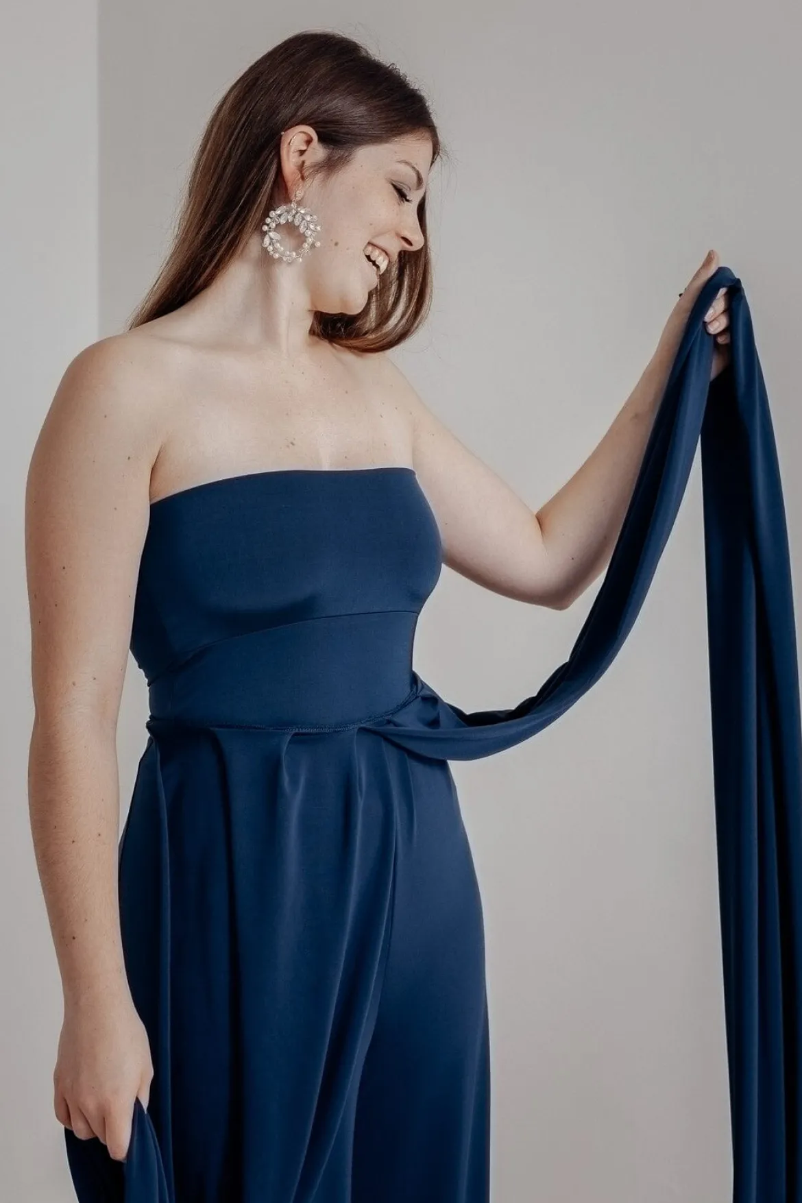 Dunkelblaues Unterziehtop – Long Jersey Bandeau Sapphire Twobirds