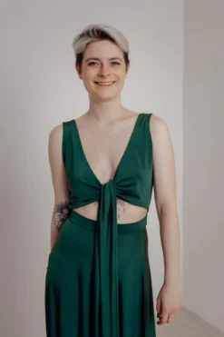 Dunkelgrünes Brautjungfernkleid – Reverse Gown Forest Green Twobirds