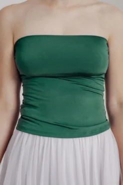 Dunkelgrünes Unterziehtop – Long Jersey Bandeau Forest Green Twobirds
