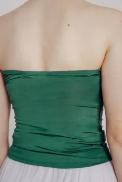 Dunkelgrünes Unterziehtop – Long Jersey Bandeau Forest Green Twobirds