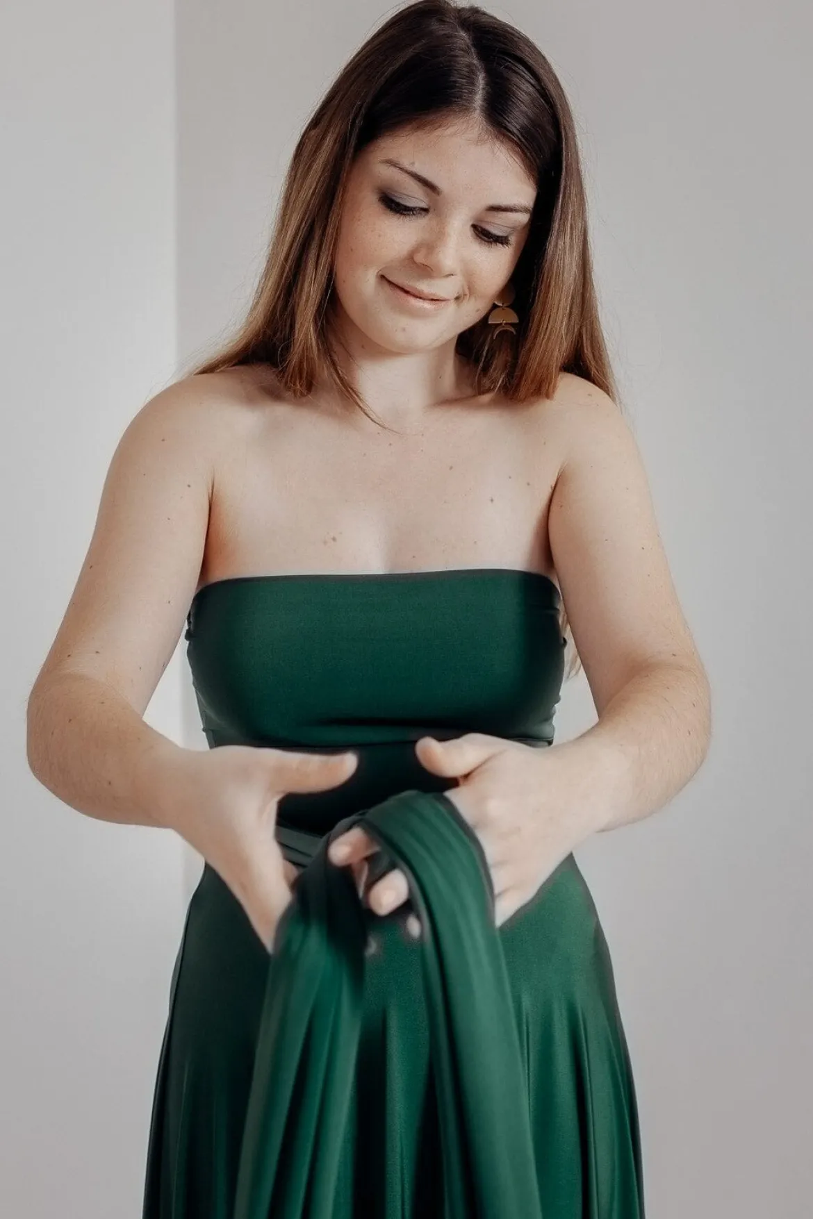 Dunkelgrünes Unterziehtop – Long Jersey Bandeau Forest Green Twobirds