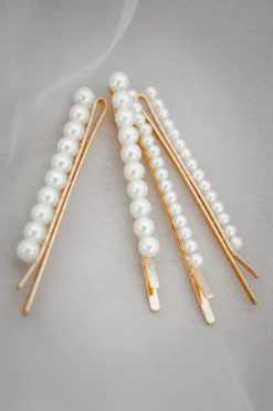 4-er Set Haarklemmen mit Kunstperlen | The Perfect Bridal Company