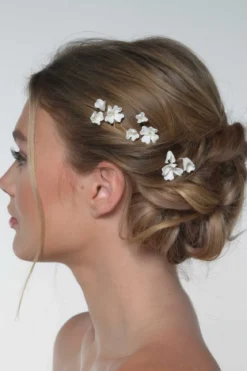 3-er Set Haarpins mit künstlichen Blüten