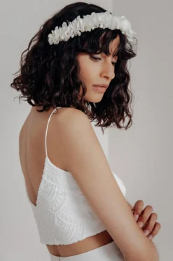Extra kurzes Braut Top aus Vintage-Spitze – Niah Cropped noni