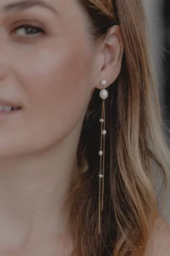 Extra-lange Perlen-Ohrhänger – Gabriella