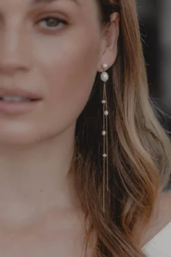 Extra-lange Perlen-Ohrhänger – Gabriella