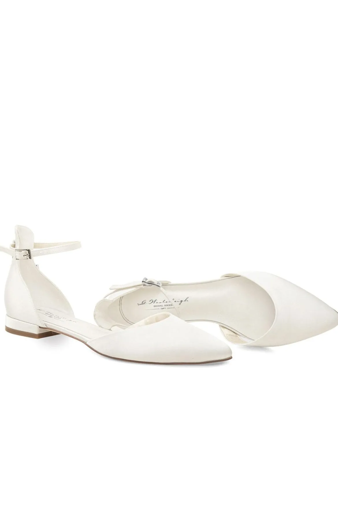 Flache Brautschuhe aus Satin – Ava Ivory Satin | G.Westerleigh