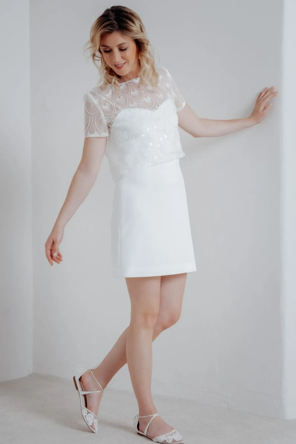 Flache Brautschuhe mit Spitze – Alicia Ivory Bella Belle Shoes