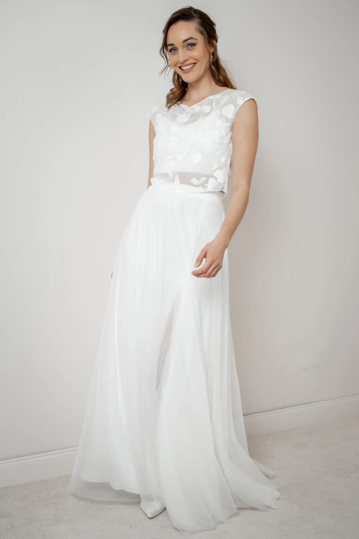 Gemustertes Braut Top aus Chiffon – Eniz noni