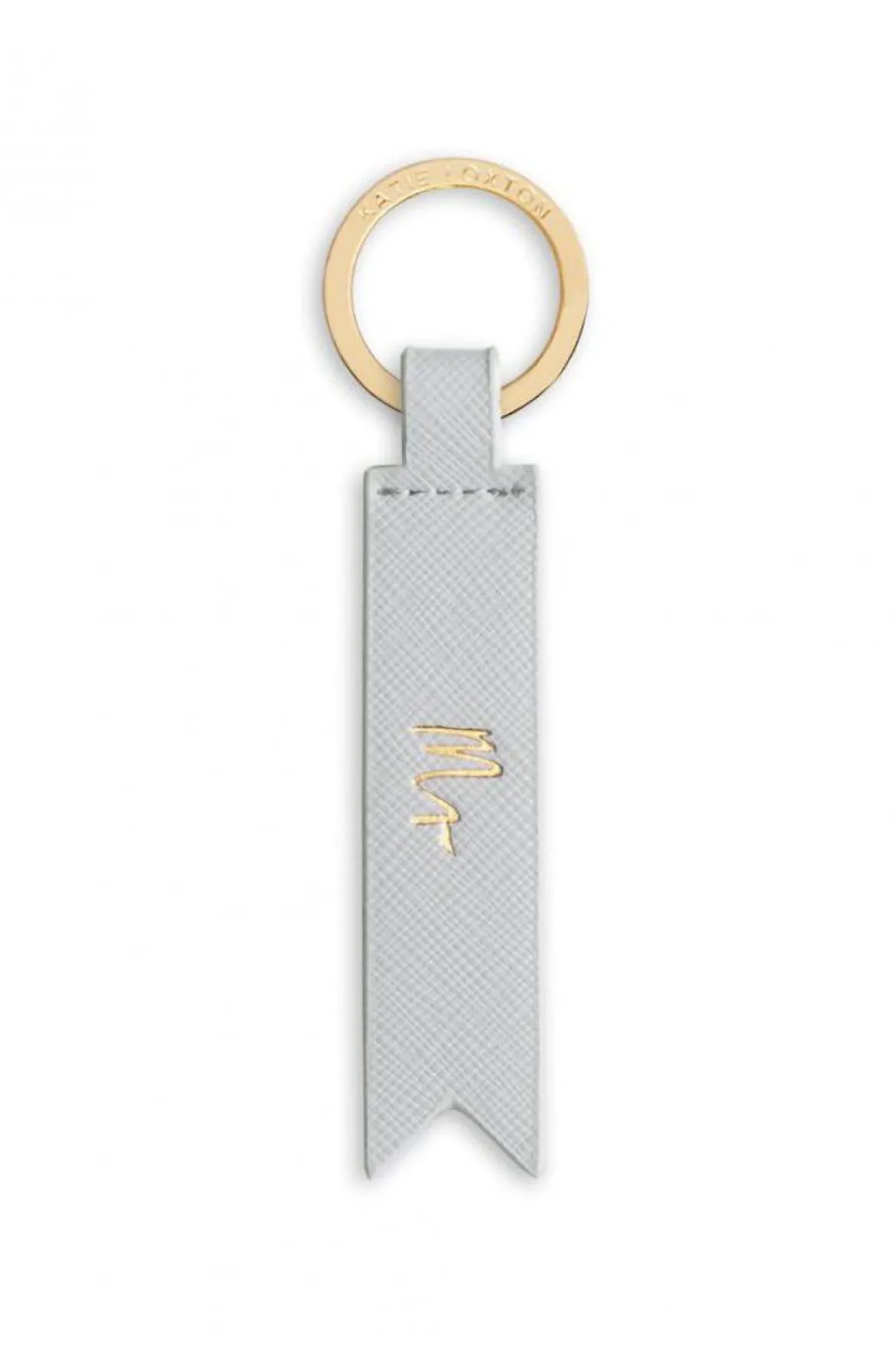 Grauer Schlüsselanhänger "Mr" für den Bräutigam – Katie Loxton