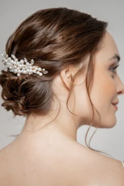 Großer Braut Haarkamm mit Perlenverzierung