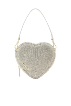 Herzförmige Handtasche in Silber – Midi Heart Bag Crystal | Weat